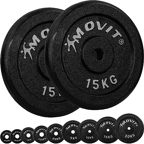 MOVIT® Hantelscheiben Set PRO, 100% Gusseisen, 30/31 mm Bohrung,...