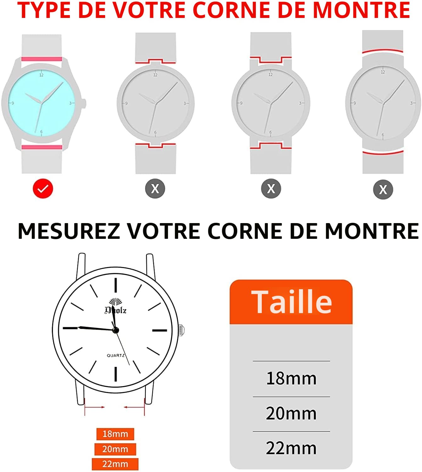 Aliwisdom bracelet de Montre 18mm pour Montre connectée, Smartwatch universelle Métal Acier Maille Bracelets de rechange de à libération Rapide pour Homme Femme (Or Rose, 18mm)