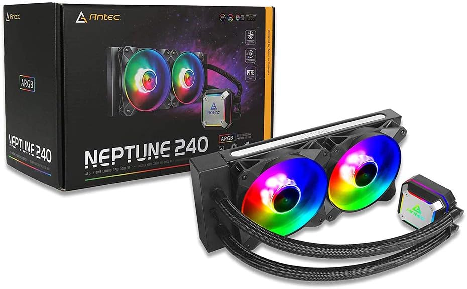 Antec Neptune 240 ARGB All-in-one Liquid CPU Cooler with Aluminum Radiator and Latest Intel/AMD XTR4 Support