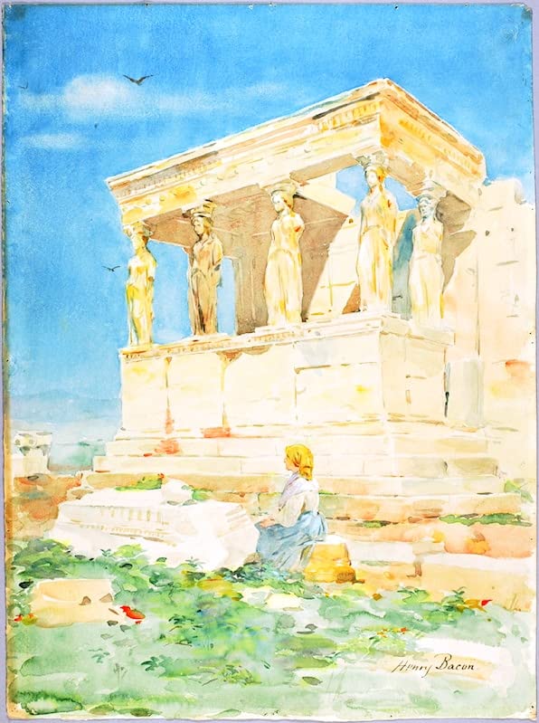 Affiche toile Erechthéion Henry Bacon, affiche art portrait évocatrice d'évasion 60x90cm