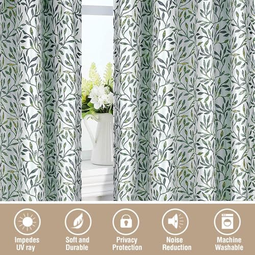 Image of Cortina Polyester 75% Blackout Curtains Set of 2 Floral Print | Grommet Eyelet Window Curtains for Living Room, Bedroom & Kids Room | Light Filtering Drapes for Privacy (Grey, 5 FT)
