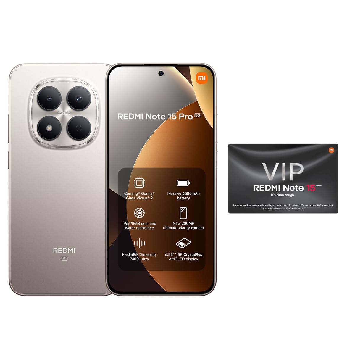 Xiaomi Redmi Note 15 Pro 5G Dual Sim 256GB Titanium (12GB RAM