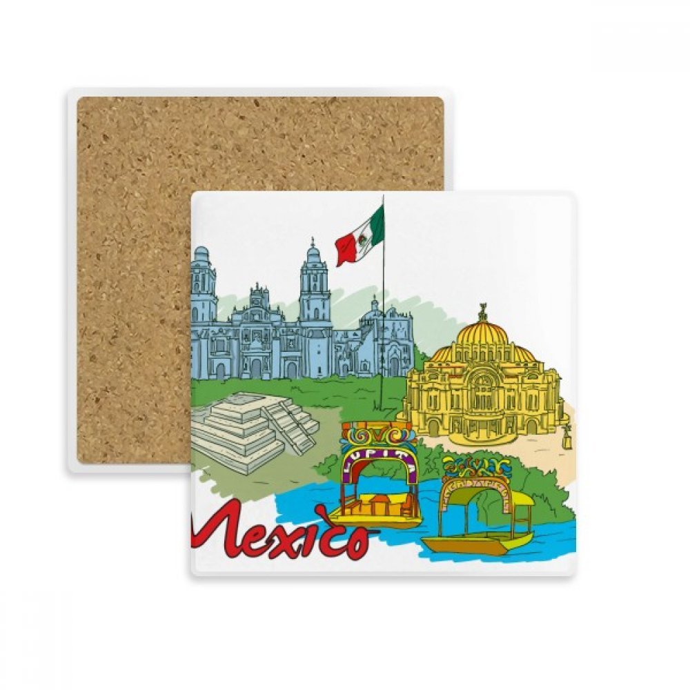Coaster Mexique graffiti en pierre absorbante pour tasse et verre