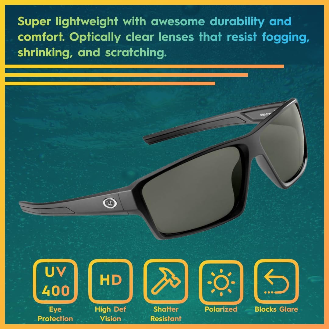 Flying Fisherman Windley Polarized Sunglasses with 100% UVA & UVB Protection for Fishing, Biking, Golf, Hiking, Beach, Driving