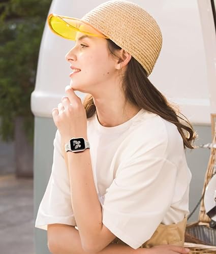 Miniatura 6 de Paquete de 5 correas grabadas compatibles con Apple Watch para mujeres de 1.575 pulgadas, 1.614 pulgadas, 1.496 pulgadas, 1.732 pulgadas, 1.654