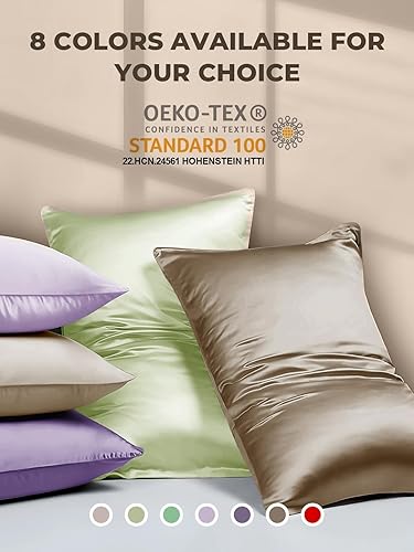 Miniatura 38 de Funda de almohada de seda de morera para cabello y piel, 22 Momme - Funda de almohada de seda natural con cremallera oculta, 6A, suave y lisa de una