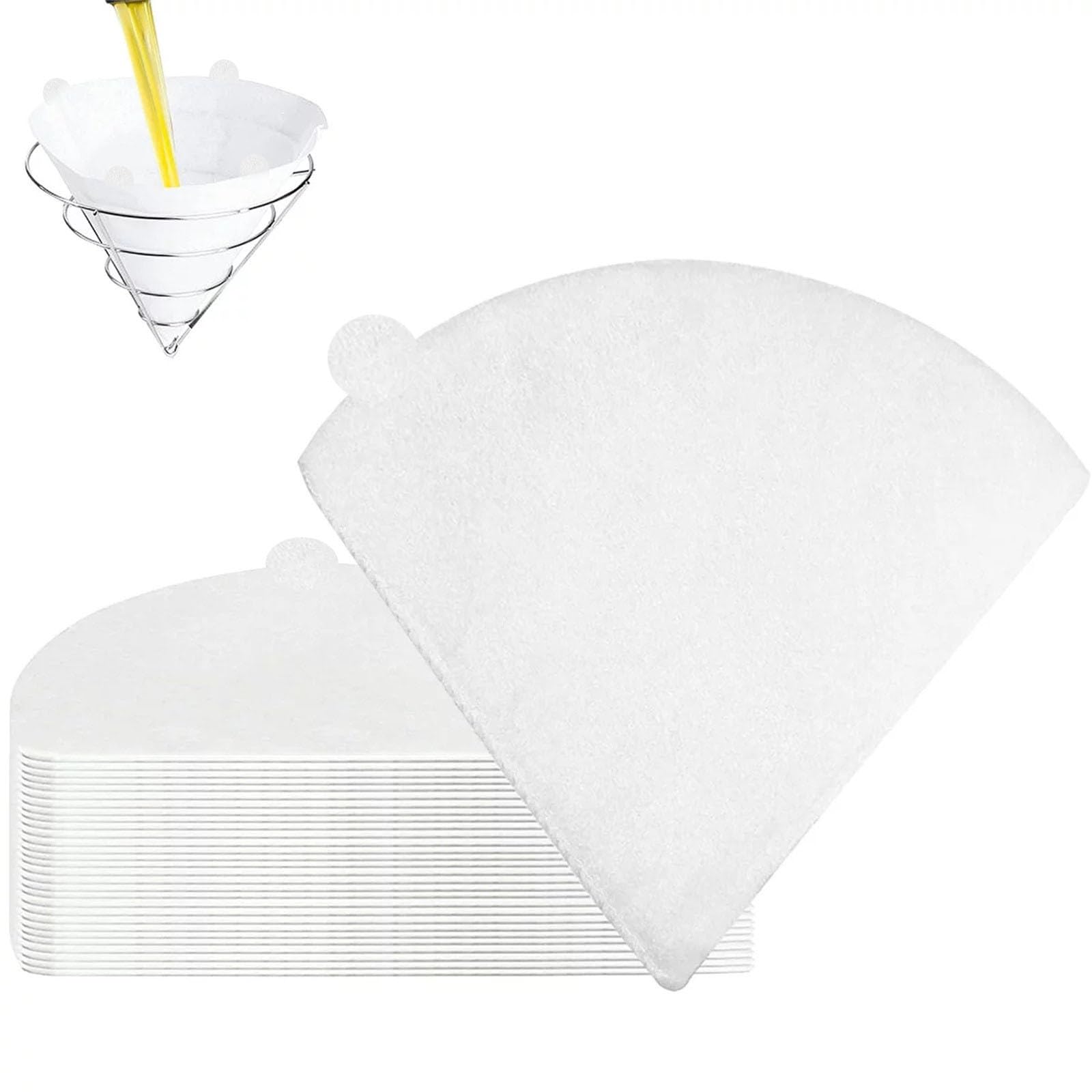 40 Pack Fryer Oil Filter Cones for Deep Fryer Cooking Oil and Maple Syrup Filtration Non-Woven Heavy Duty Grease Filters for Professional Restaurant Kitchen and Home Cooking