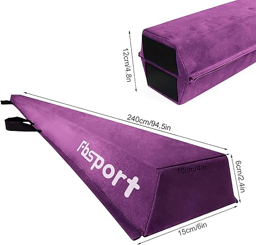 Miniatura 2 de FBSPORT Haz de equilibrio de 8 pies9 pies10 pies equipo de gimnasia plegable para niños y adultos, base de goma antideslizante, viga de gimnasia
