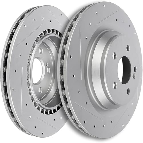 Kit de rotores de freno SCITOO - (2) rotores de freno ranurados traseros para Ford Explorer 2002-2010 para Ford Explorer, 2007-2010 para Ford