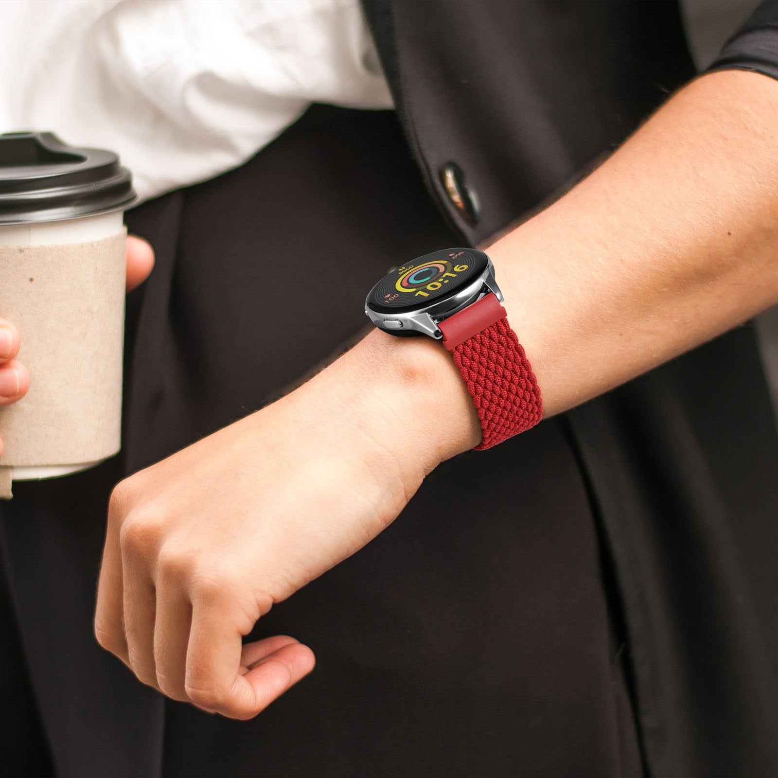 Bracelet de montre en nylon tressé à boucle unique Anbeer, extensible à dégagement rapide