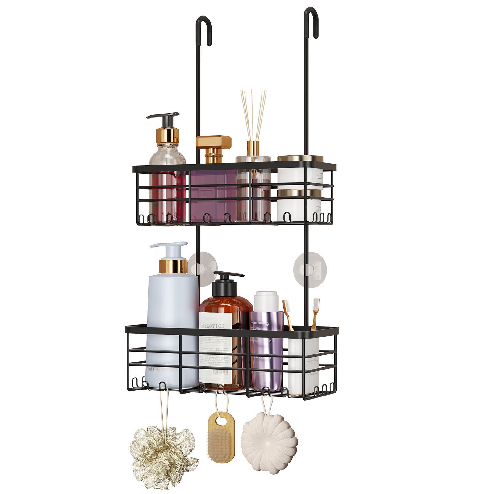 HapiRm Hanging Shower Caddy Organizer - No Drilling Shower Organizer with Hooks Rustproof Waterproof 304 Stainless Steel Bathroom
