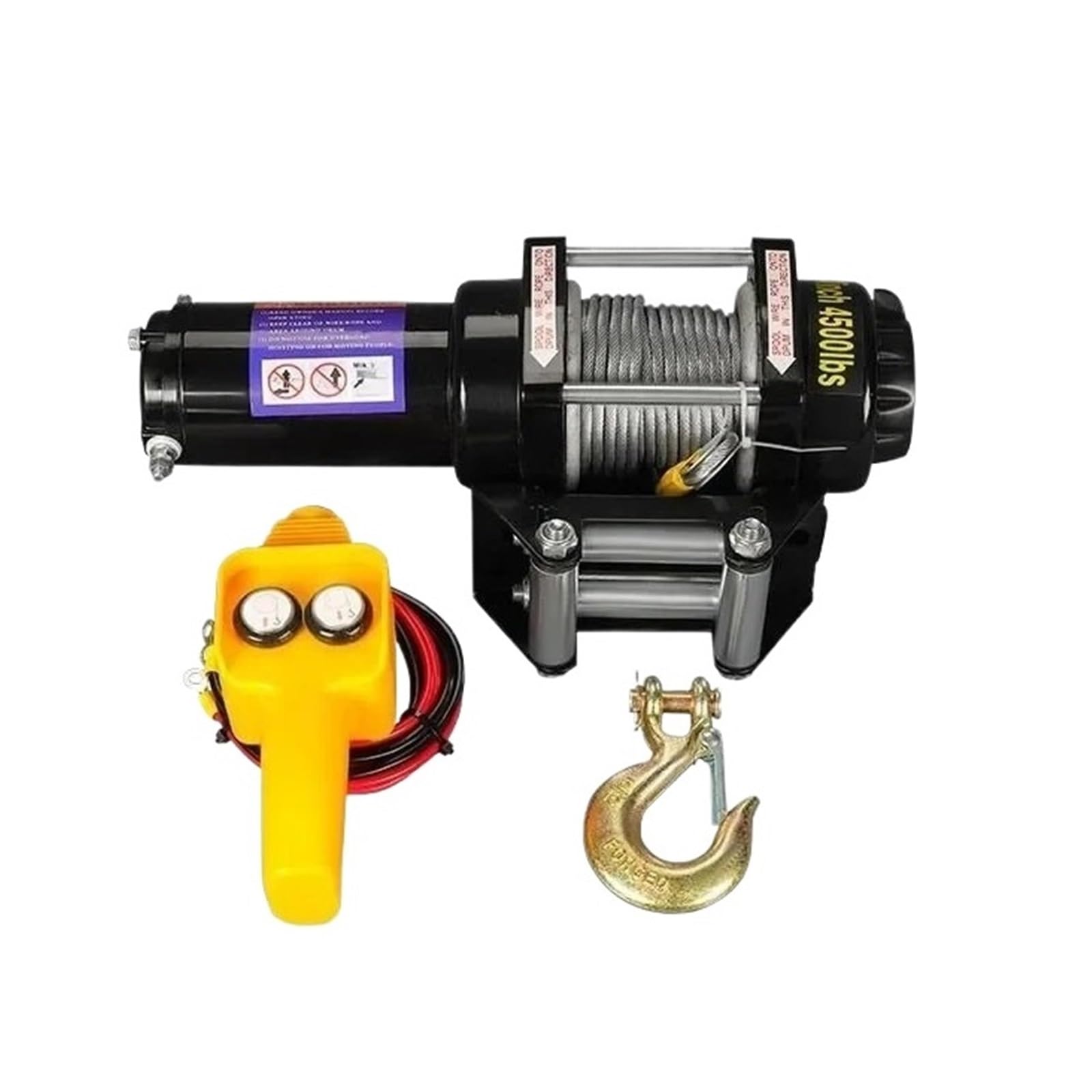 Verricelli elettrici 12V24V Veicolo fuoristrada Autosalvataggio Verricello per auto Piccola gru commerciale montata su veicolo(4500 pounds 24v A)
