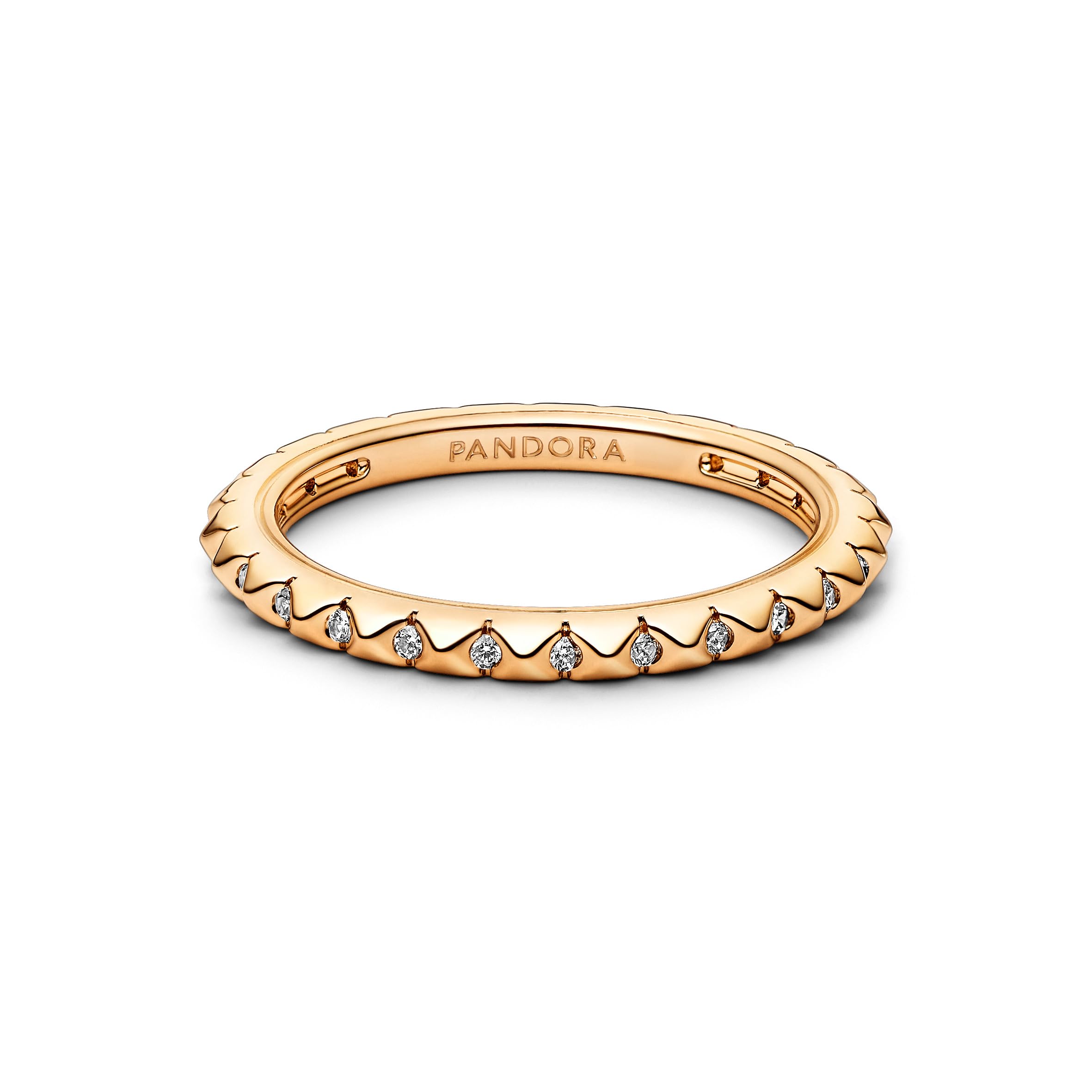 PANDORA ME - Anello con design piramidale e pietre di zirconia cubica trasparente