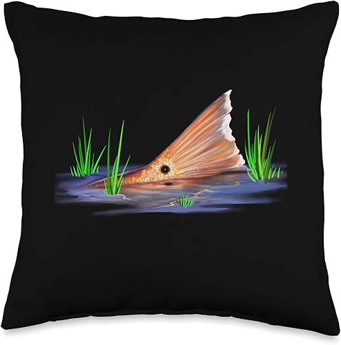 Pesca Tailing redfish rojo tambor Redfish cola pesca tiro almohada, 16x16, multicolor