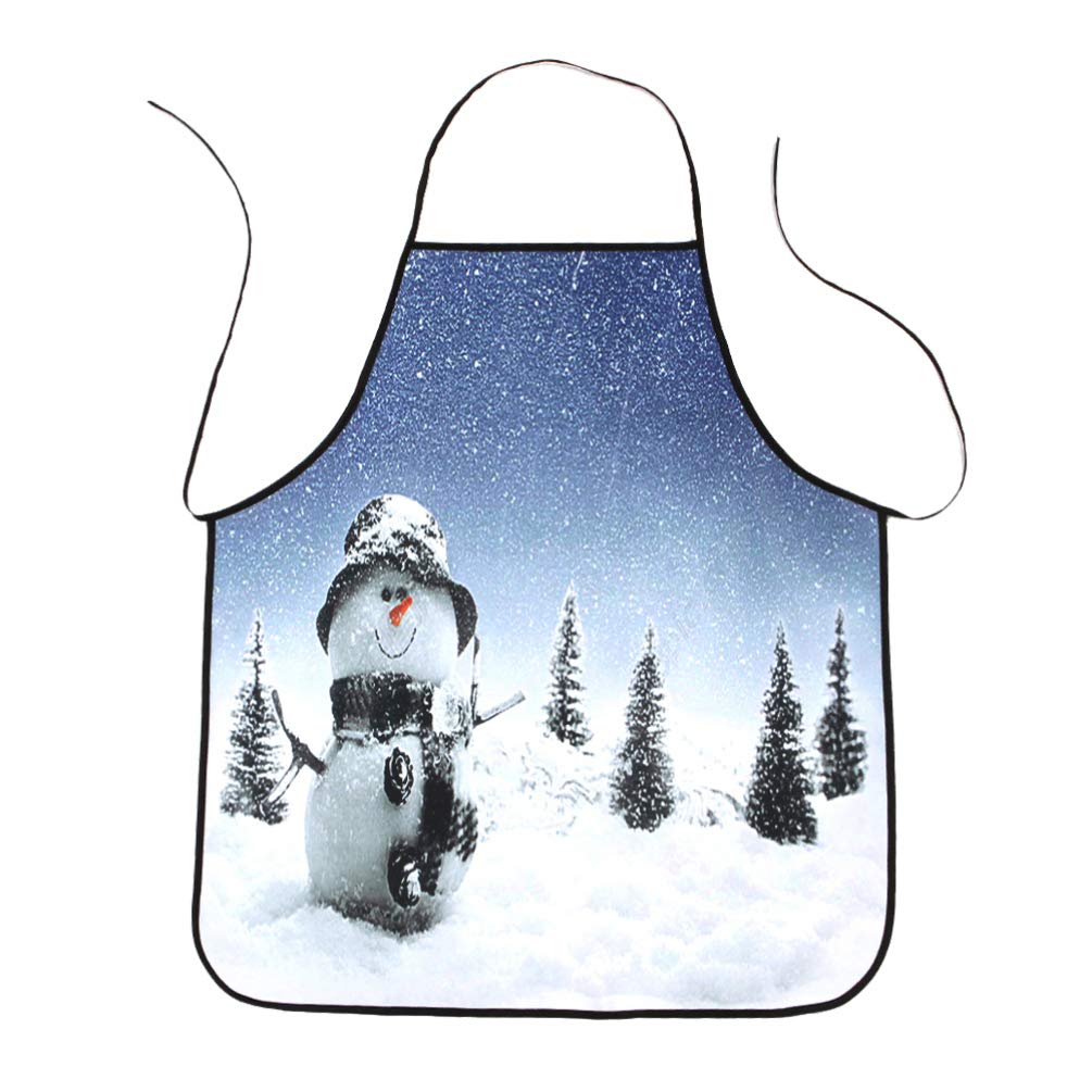 Artibetter Adults Christmas Apron Snowman Apron Home Restaurant Cooking Baking Chef Apron (Snowman)