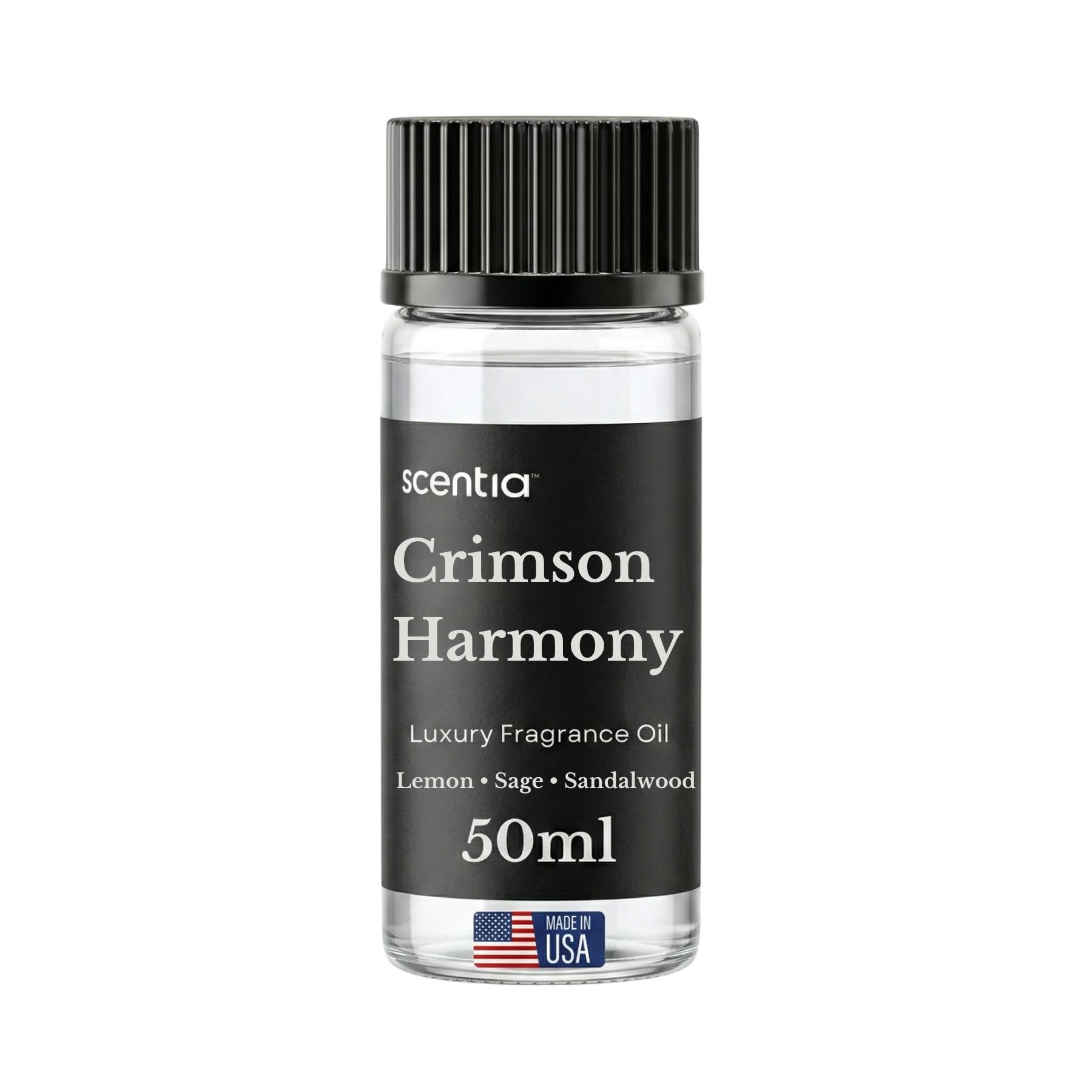 Scentia Crimson Harmony Fragrance Oil – Lemon &amp; Sandalwood Blend, 50 mL