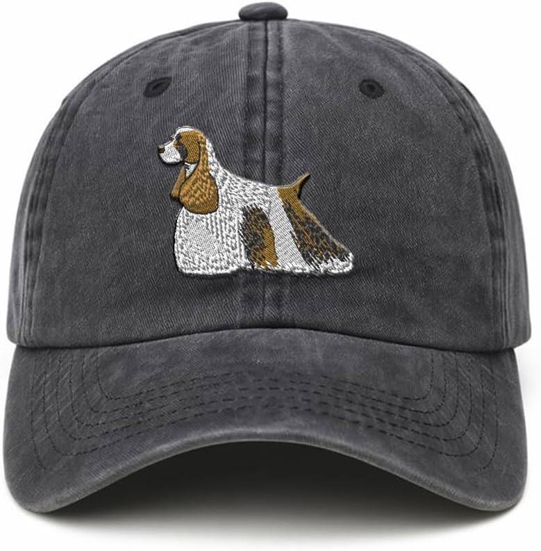 Soft Baseball Cap Embroidered Parti Cocker Spaniel Dog Vintage Hats Washed Cotton