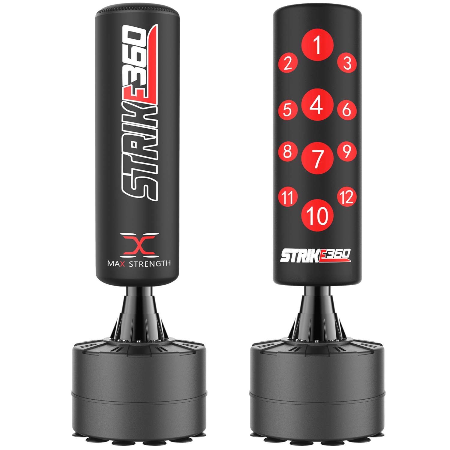 MAXSTRENGTH Wolnostojący stojak do worka bokserskiego o długości 1,2 m – doskonałej jakości wytrzymały worek bokserski dla dzieci / kickboxing / at/sprzęt MMA (czarny)