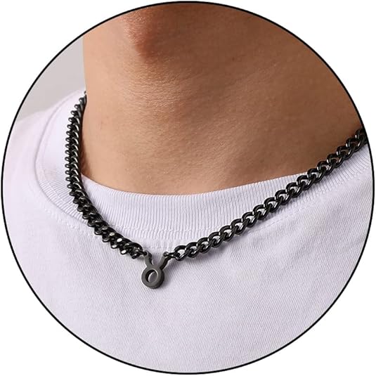 Zodiac Sign Necklace for Men Boys Women, Stainless Steel Constellation Horoscope Astrology Pendant necklace, Cuban chain 18+2 inches