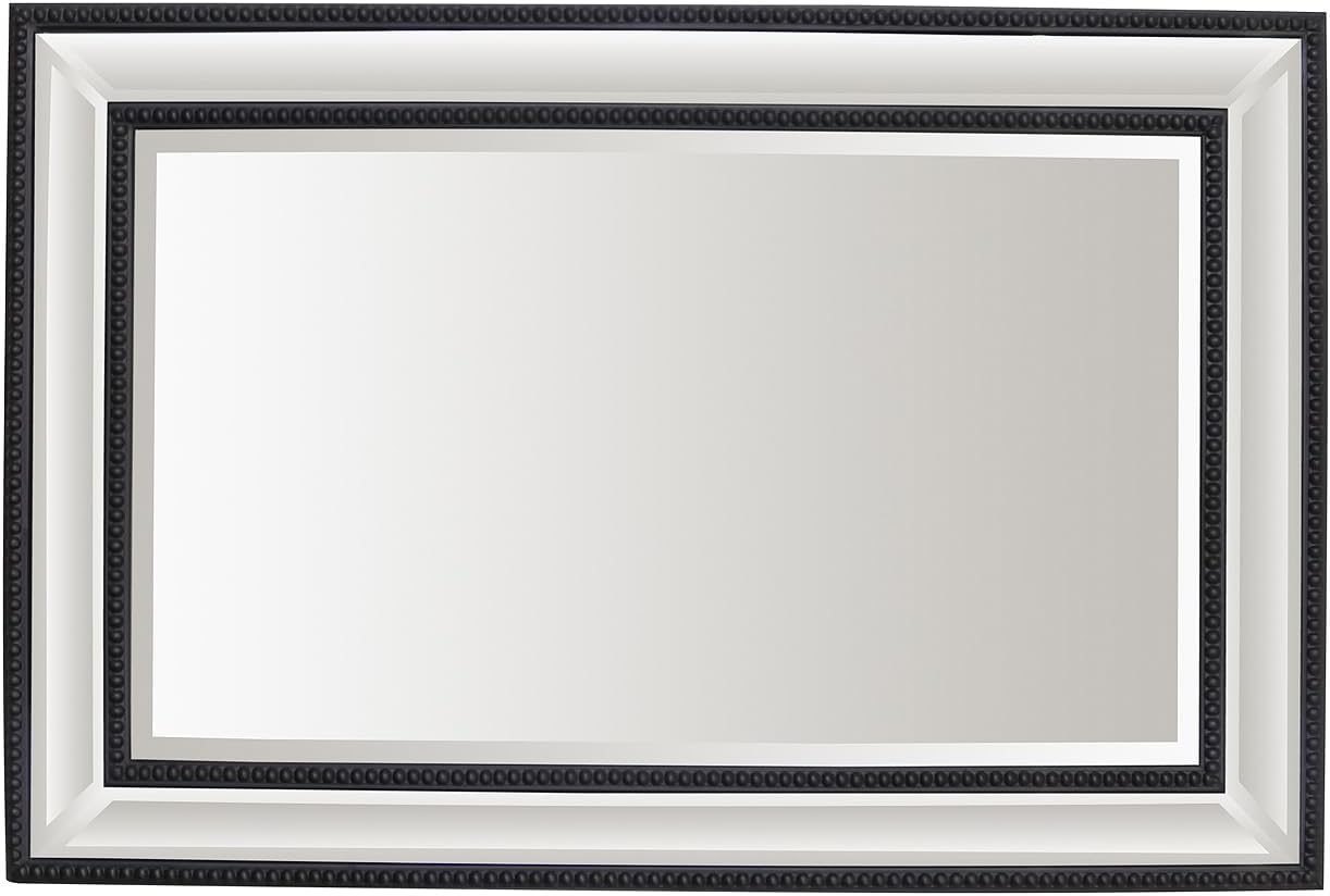 Select MirrorsStanton 60x90cm Beaded Bevelled Framed Living Room Wall Mirror (Black, 60x90cm)
