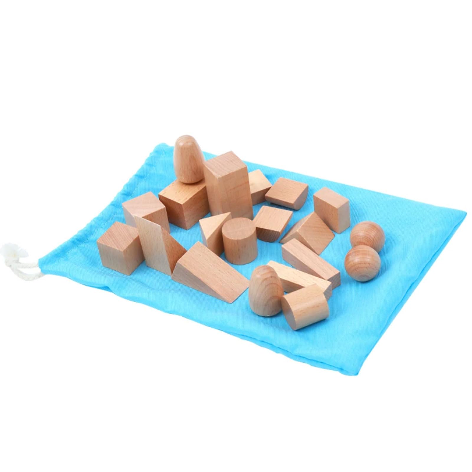 Ttnmrc B Montessori Wooden Geometric Solids | Tactile Mystery Ag Shape Game | Kids Early Geometry Sensory Educational Toy,