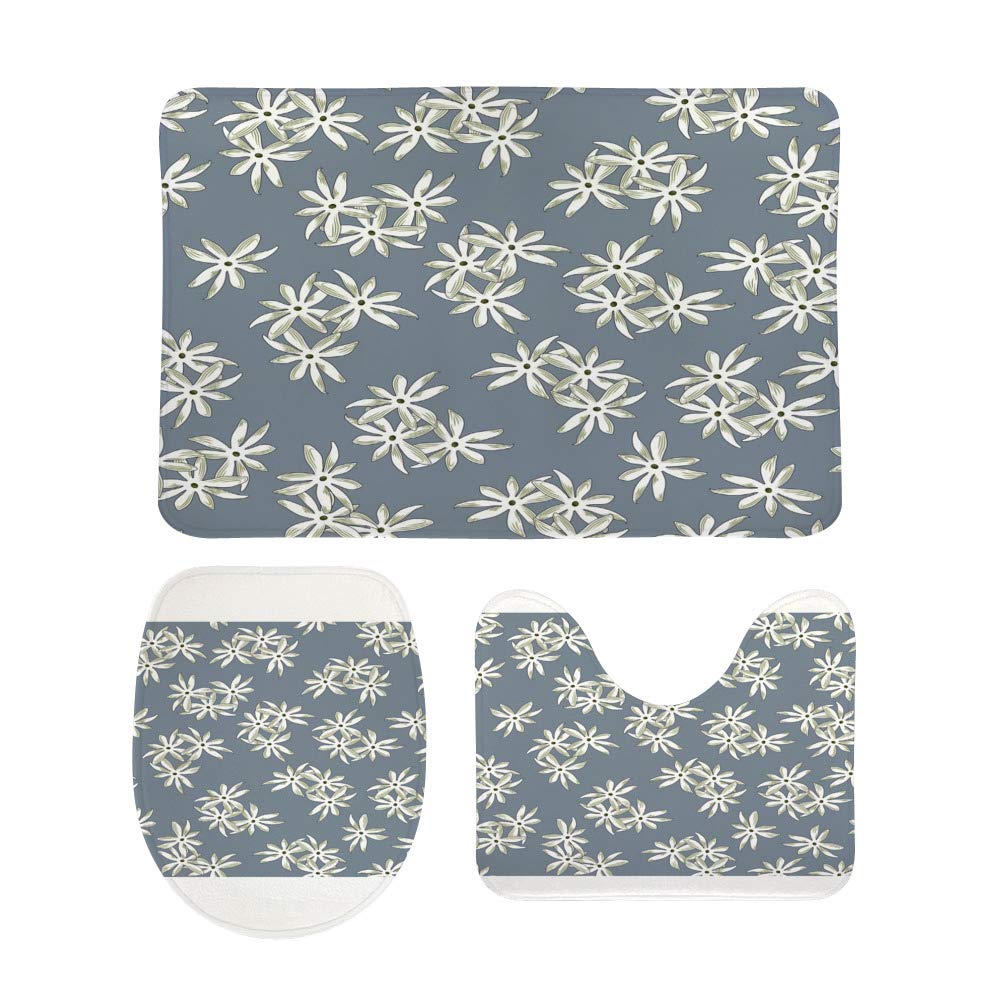 Tapis de salle de bain 3 pièces avec tapis de contour en U et couvre WC