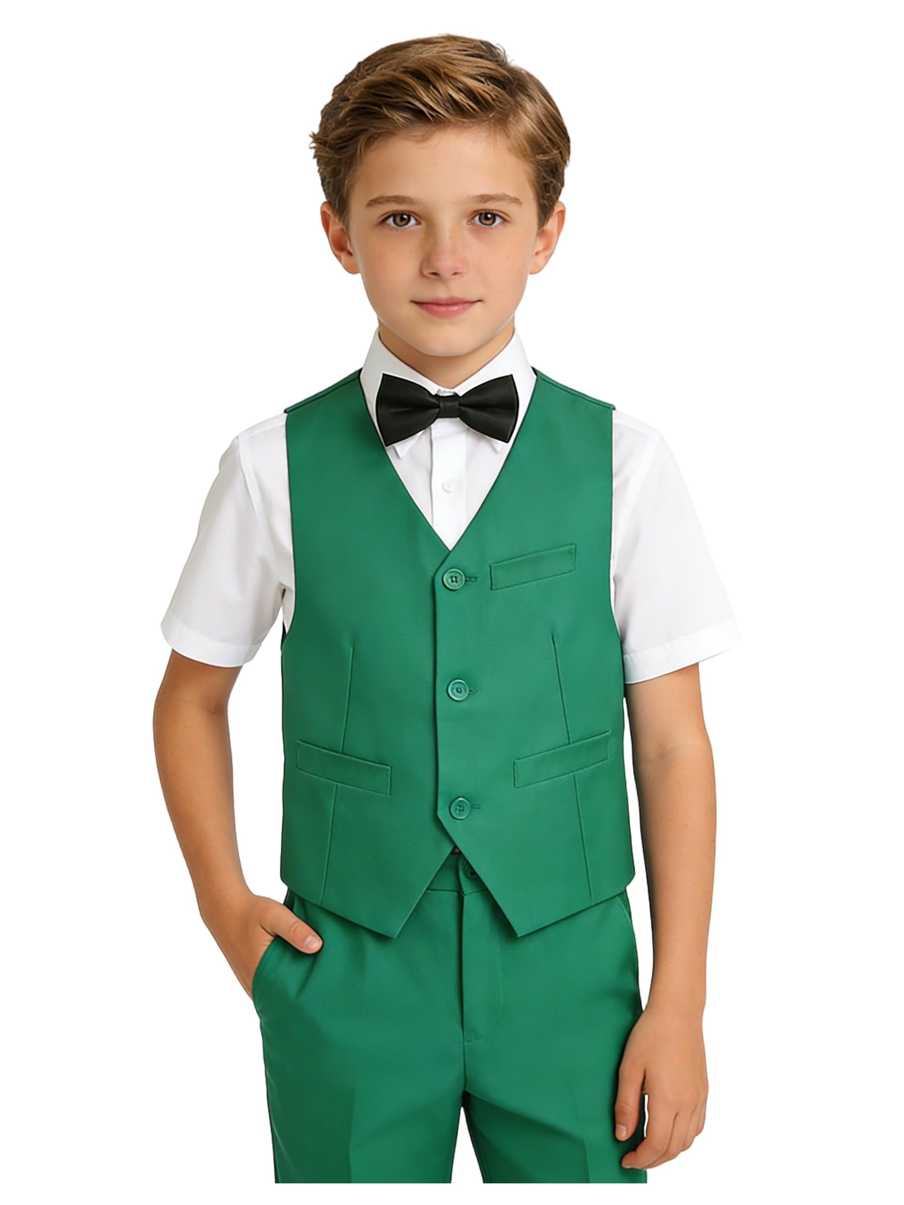 Boys Suit Homecoming Dresses for Kids Ring Bearer Outfit Suits Tuxedo Formal Vest and Pants Suit Set
