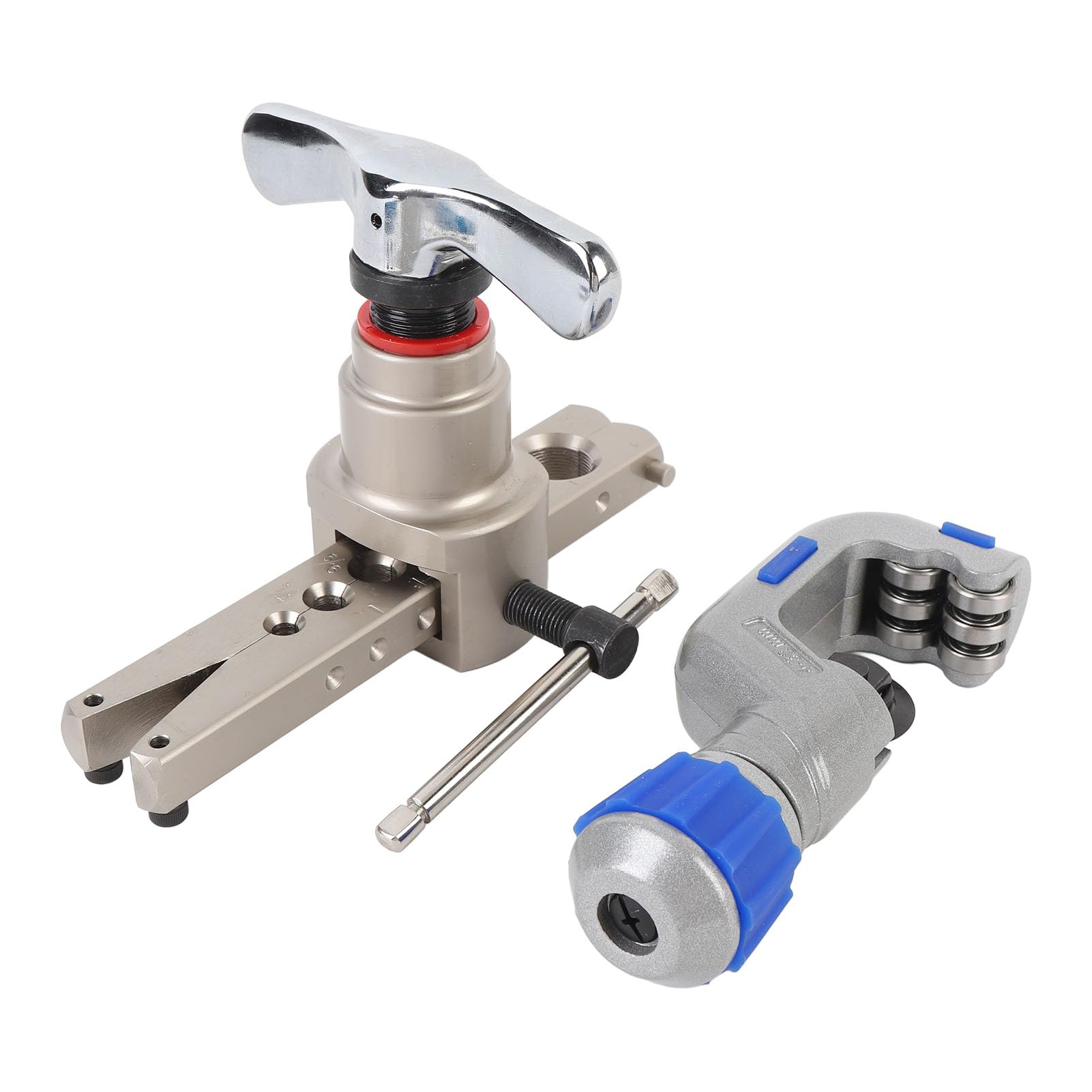 CHICIRIS Kit de Herramientas de Abocardado de 5 Piezas, Herramienta de Abocardado de Tubos HVAC de Metal con Cortador de Tubos, para de Aluminio de Cobre de 1/4 Pulgadas, 5/16