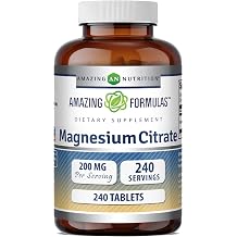 Amazing Formulas Magnesium Citrate | 200 Mg Tablets | Mineral Supplement | Non-GMO | Gluten Free | Made in USA 1 Pack, 240 Count