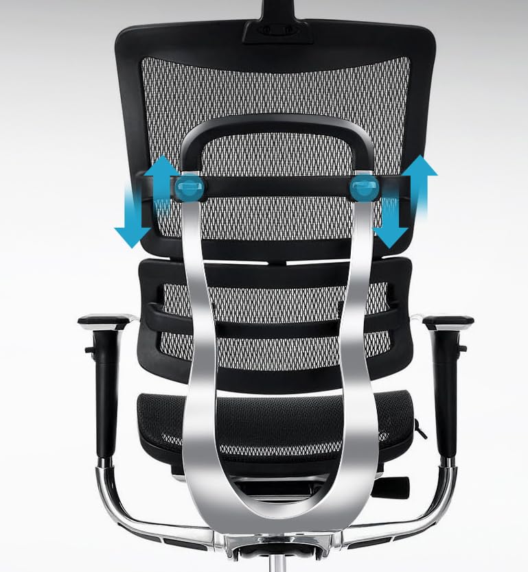 Image of Ergonomic Office Chair, Premium Mesh High Back, Adjustable Headrest,Backrest and Armrests, Black, Professional Task Chair for Work, Breathable Design