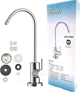 Puroflo Chrome Reverse Osmosis Faucet, NSF Certified Lead-Free Drinking Water Faucet for Under Sink Water Filtration System and RO System, Non-Air Gap Chrome RO Faucet, Filtered Water Faucet FLR-878CP