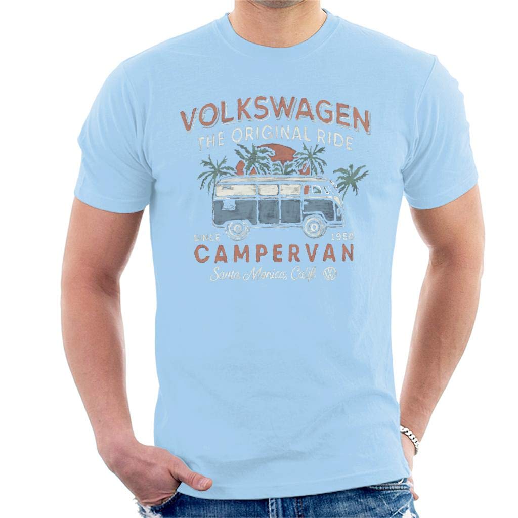 Volkswagen The Original Ride Campervan Men's T-Shirt Sky Blue