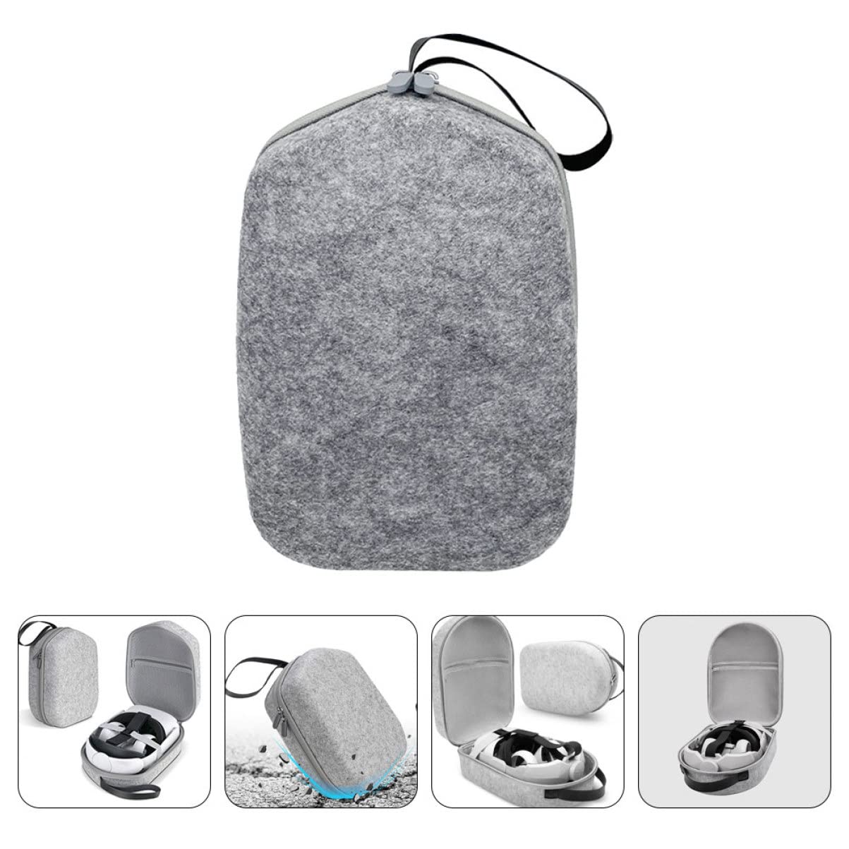 Estuche Rígido de Almacenamiento para Gafas VR Compatible con Dispositivos de Realidad Virtual, Portátil con Asas, Bolsa de Eva Resistente a Golpes, Protección para Accesorios