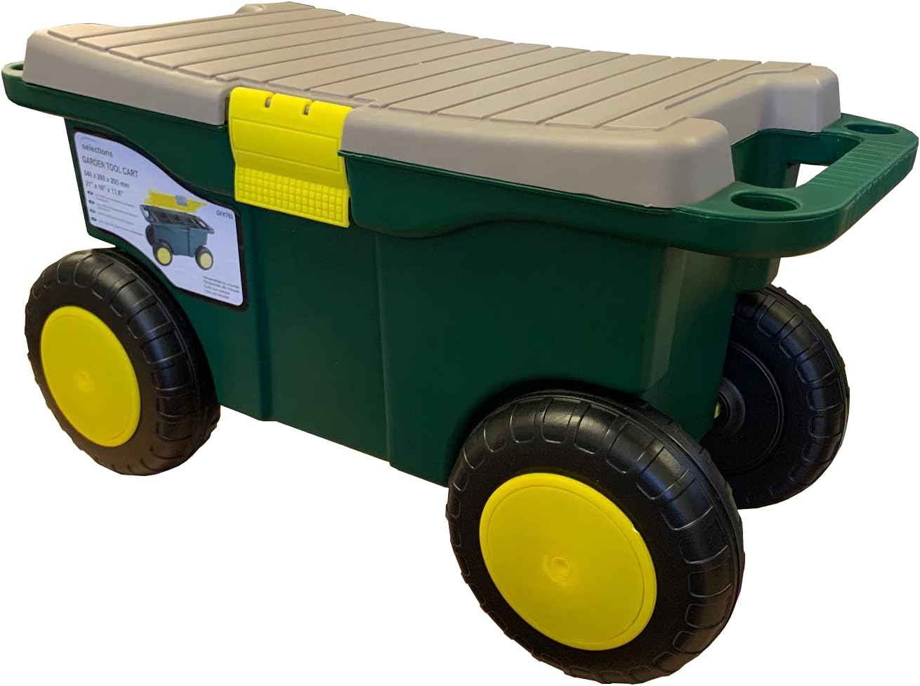 Selections Rolling Garden Seat Sit On Garden Tool Storage Cart Perfect for Weeding