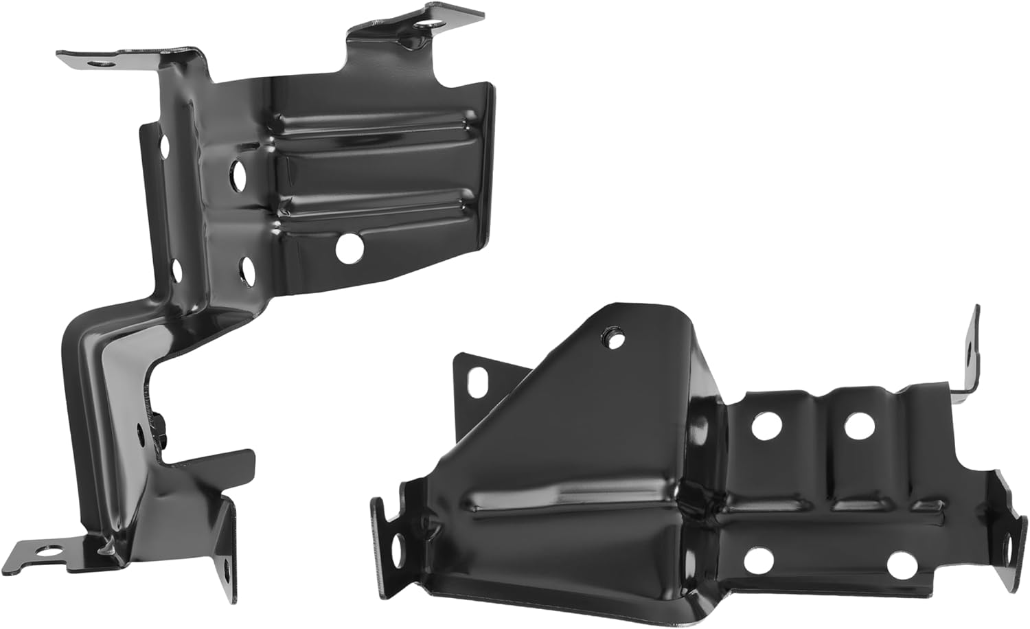 HECASA Front Pair Outer Bumper Bracket Compatible with 2011-2014 GMC Sierra 2500 3500 HD Mounting Plate Black Steel Replacement for 25832375 GM1062103 25832376 GM1063103