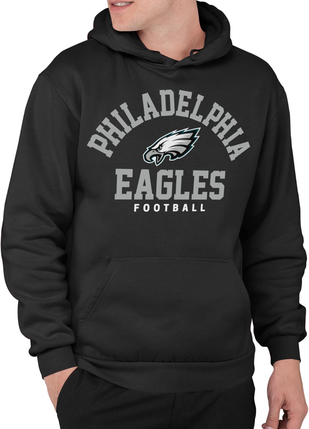 Junk Food Clothing x NFL - Classic Team Logo - Unisex Adult Pullover Hoodie - Officially Licensed NFL Apparel Philadelphia Eagles X-Large Black