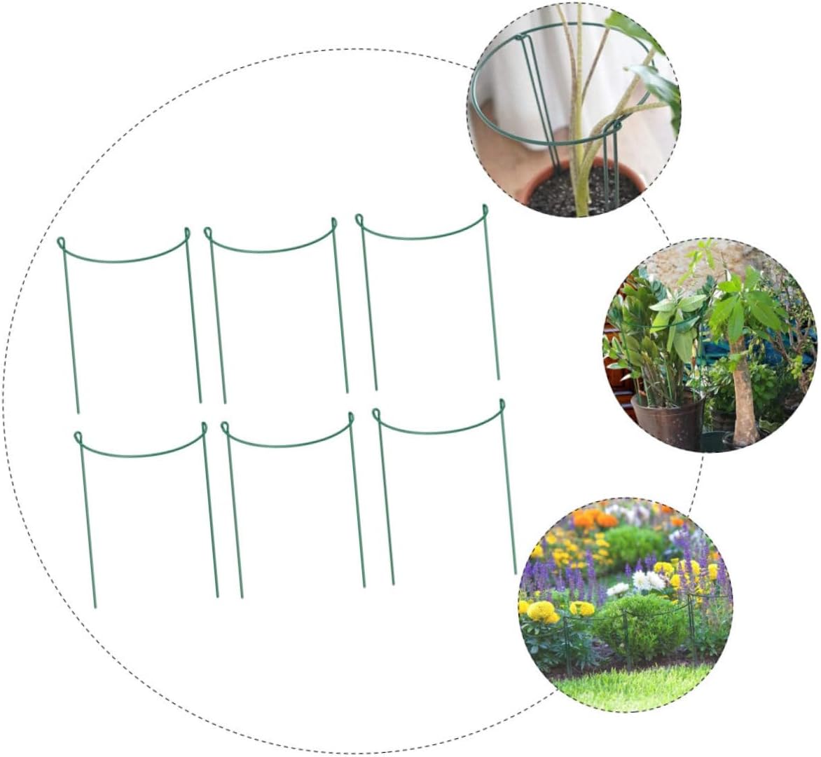 6pcs Half Round Plant Support Stands Iron Planting Accessories for Garden and Indoor Use Easy to Install Medium Creates Beautiful Plant Shapes