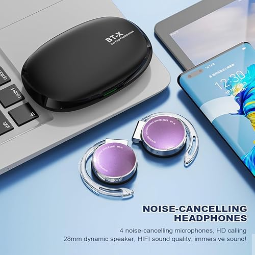 Miniatura 7 de Auriculares inalámbricos con ganchos para las orejas con clip Bluetooth 5.3 en la oreja, auriculares inalámbricos de oreja abierta, auriculares