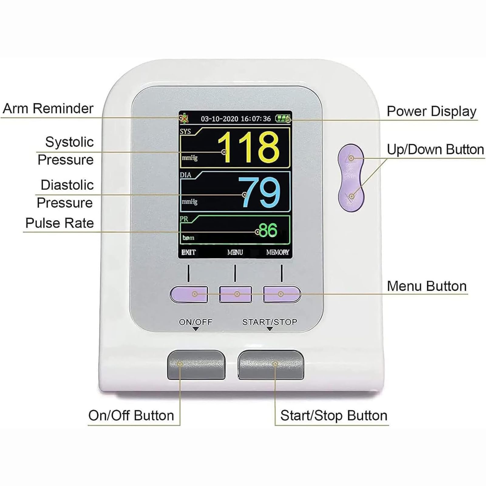 Ciśnieniomierz, automatyczny pomiar elektroniczny Sphygmomanom z 3 mankietami, wyświetlacz LCD 7.1 cm, cyfrowy weterynaryjny ciśnieniomierz dla psów, kotów, zwierząt domowych