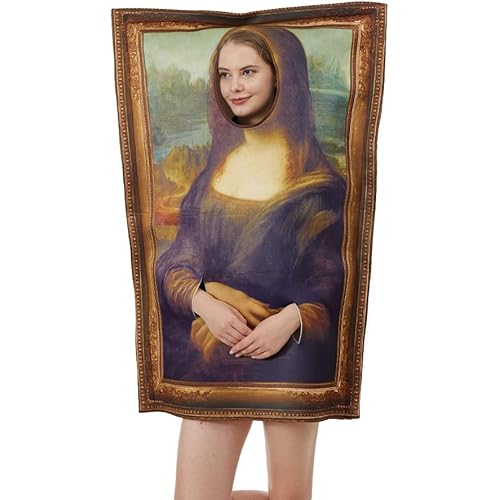ReneeCho Famous Paintings Costume Mona Lisa The Scream Halloween Adult Men Women Funny Cerative Dress up