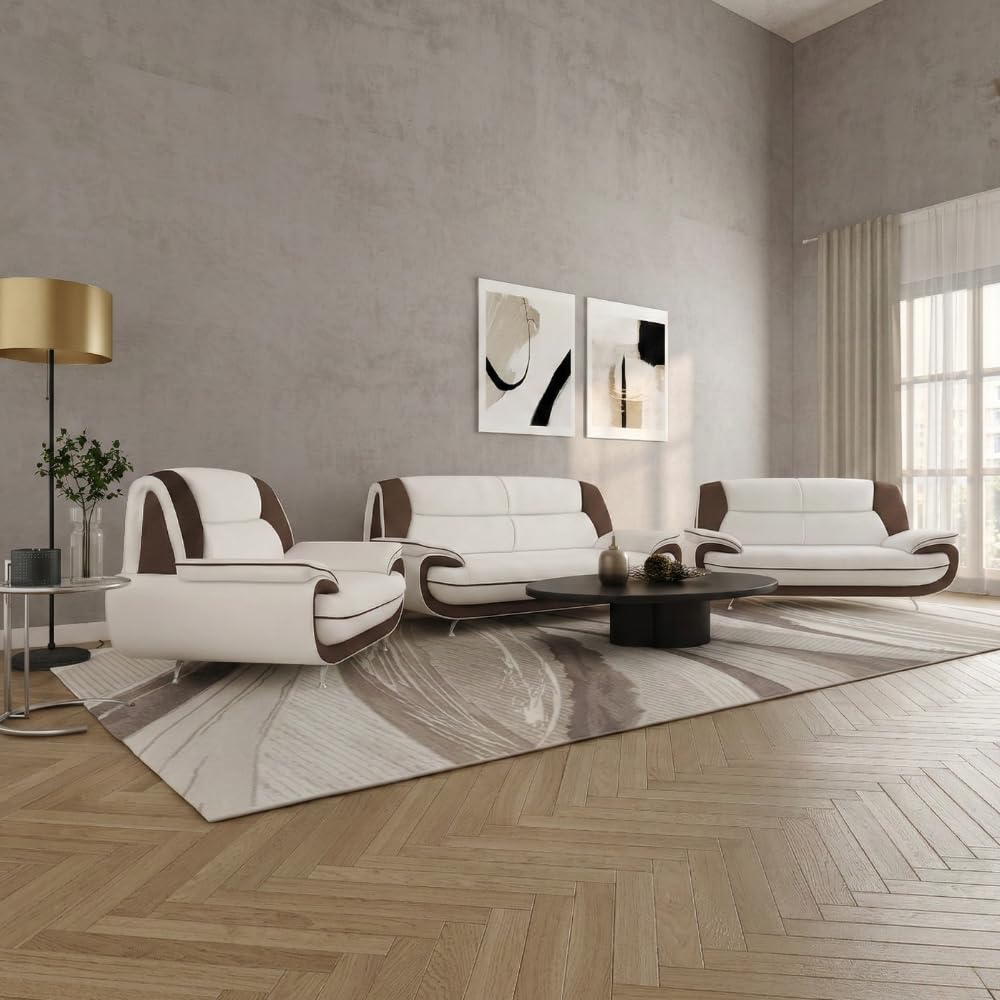 Imebel Sofa Set 3-2-1 für Wohnzimmer – Bequeme Couchgarnitur mit 3-Sitzer, 2-Sitzer & Sessel – Elegante Sitzgarnitur mit Stoffbezug – Ohne Schlaffunktion – Komfortable Polsterung – Modernes Design Küche, Haushalt & Wohnen