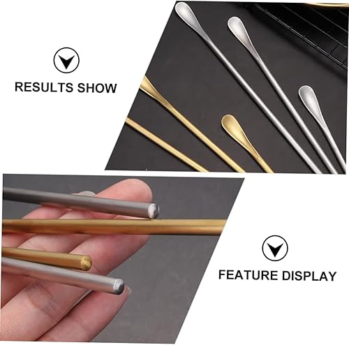 Miniatura 5 de Cuchara de hielo de acero inoxidable, cucharas para remover miel, cucharas para mezclar café, cucharas para revolver bebidas, cucharas para revolver