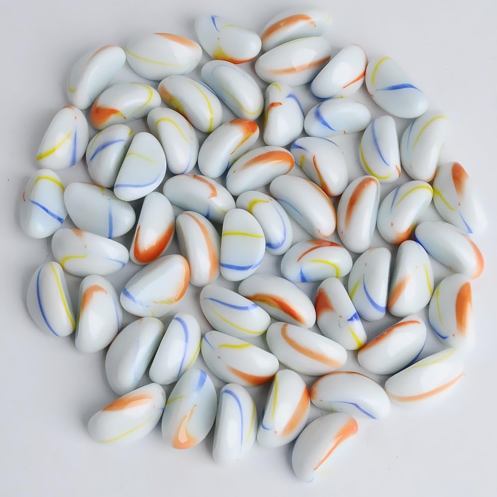 Rou-shot Beautiful Marbles, Bowl Filler Gems, Pebbles for Vase Filler, Non-Toxic Lead Free Vase Filler, Table Scatter, Aquarium Filler, 1 Lbs (Flowers Colour)