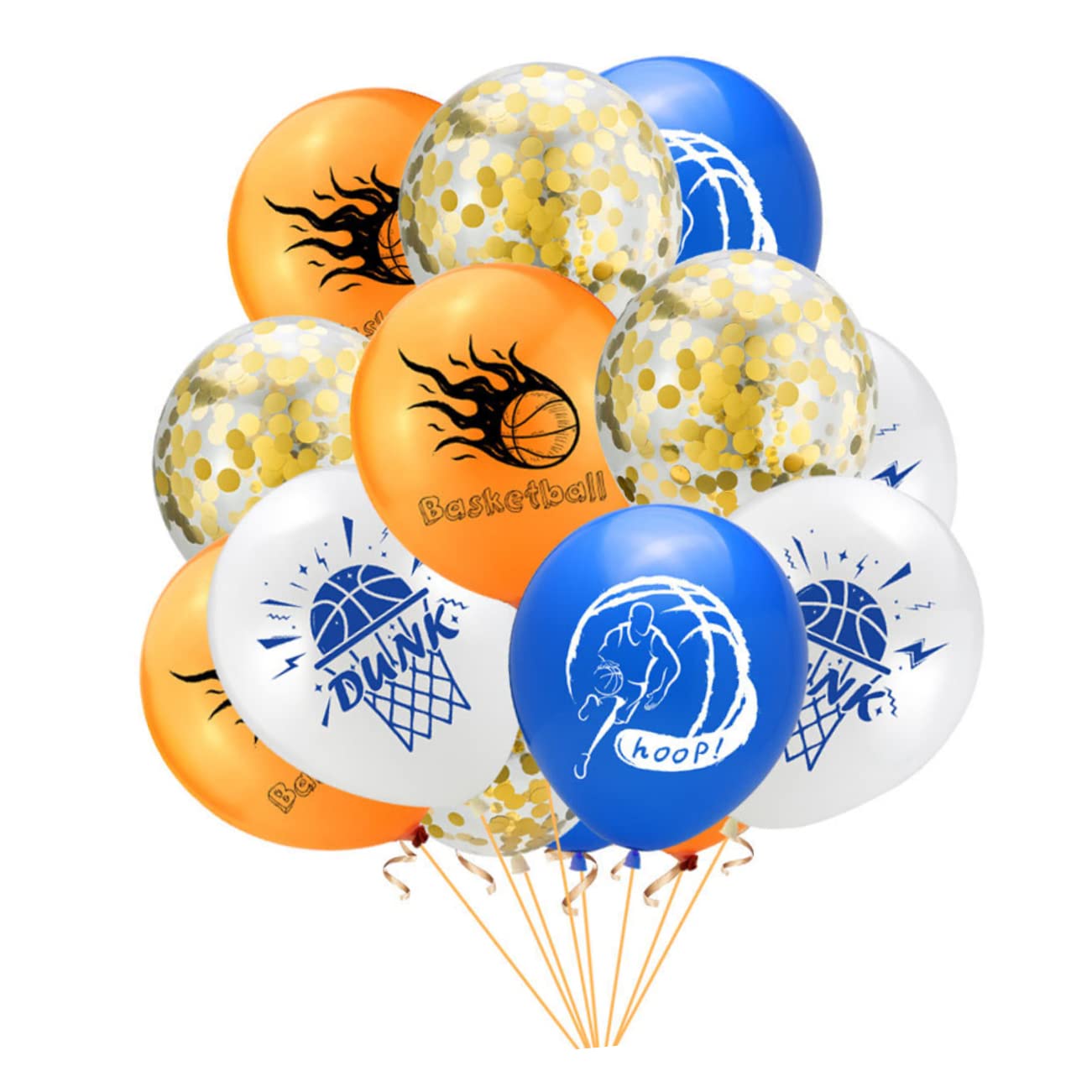 TOYANDONA 150pezzi Palloncini Lattice Basket Decorazioni Per Compleanno e Sportivi Palloncini Arancioni Per Occasione