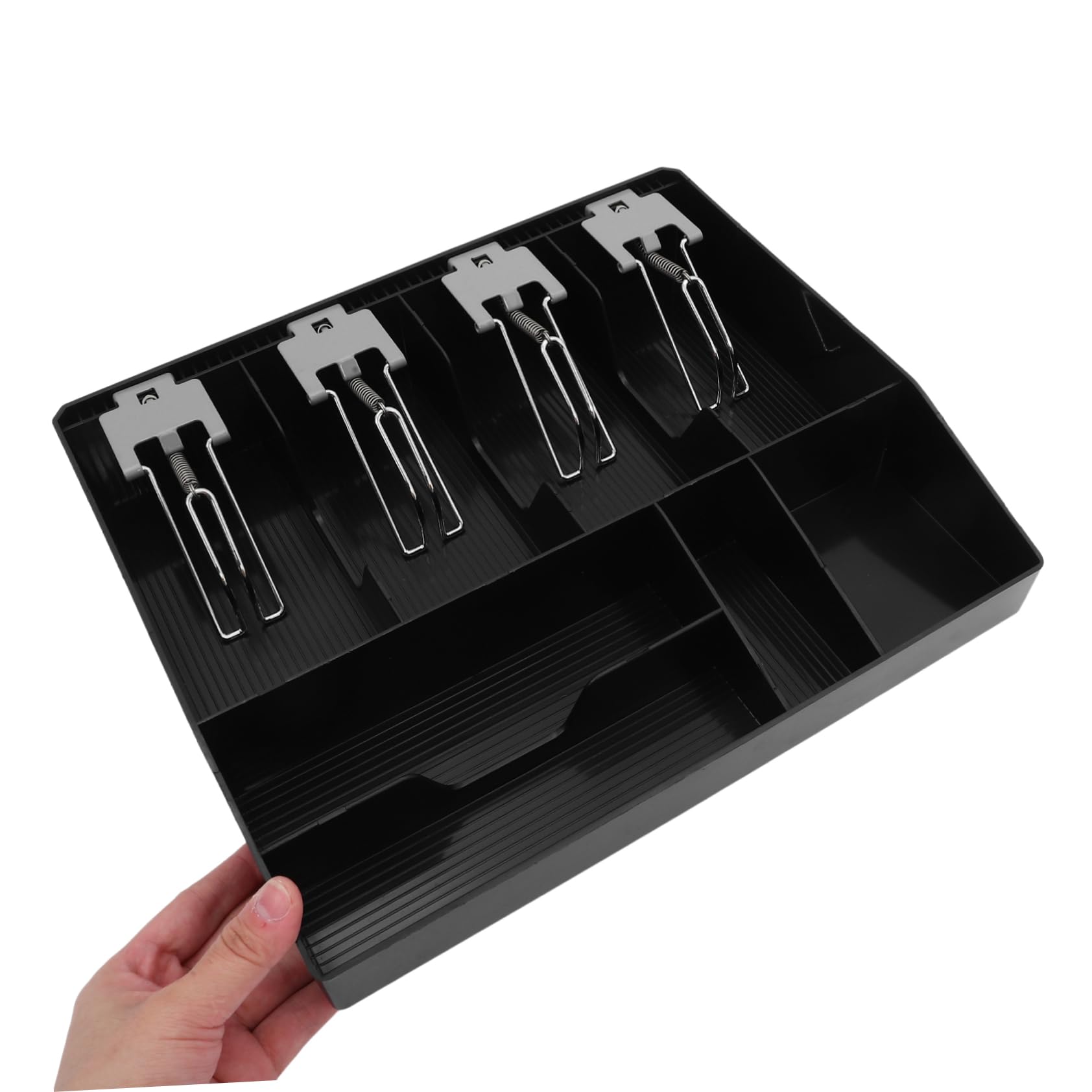 Portacontanti Multi-scomparti Per Registratore Organizer Per Contanti e Monete Portamonete Con Clip Per Negozi e Uffici