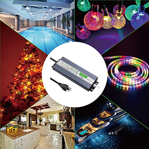 Image of LED Driver 150 Watts Waterproof IP67 AC 110-260V to 12V 12.5A Low Voltage Transformer Outdoor Ultra Thin Power Supply Adapter for LED Strip,Landscape Lighting Project, and Any 12V LED Lights