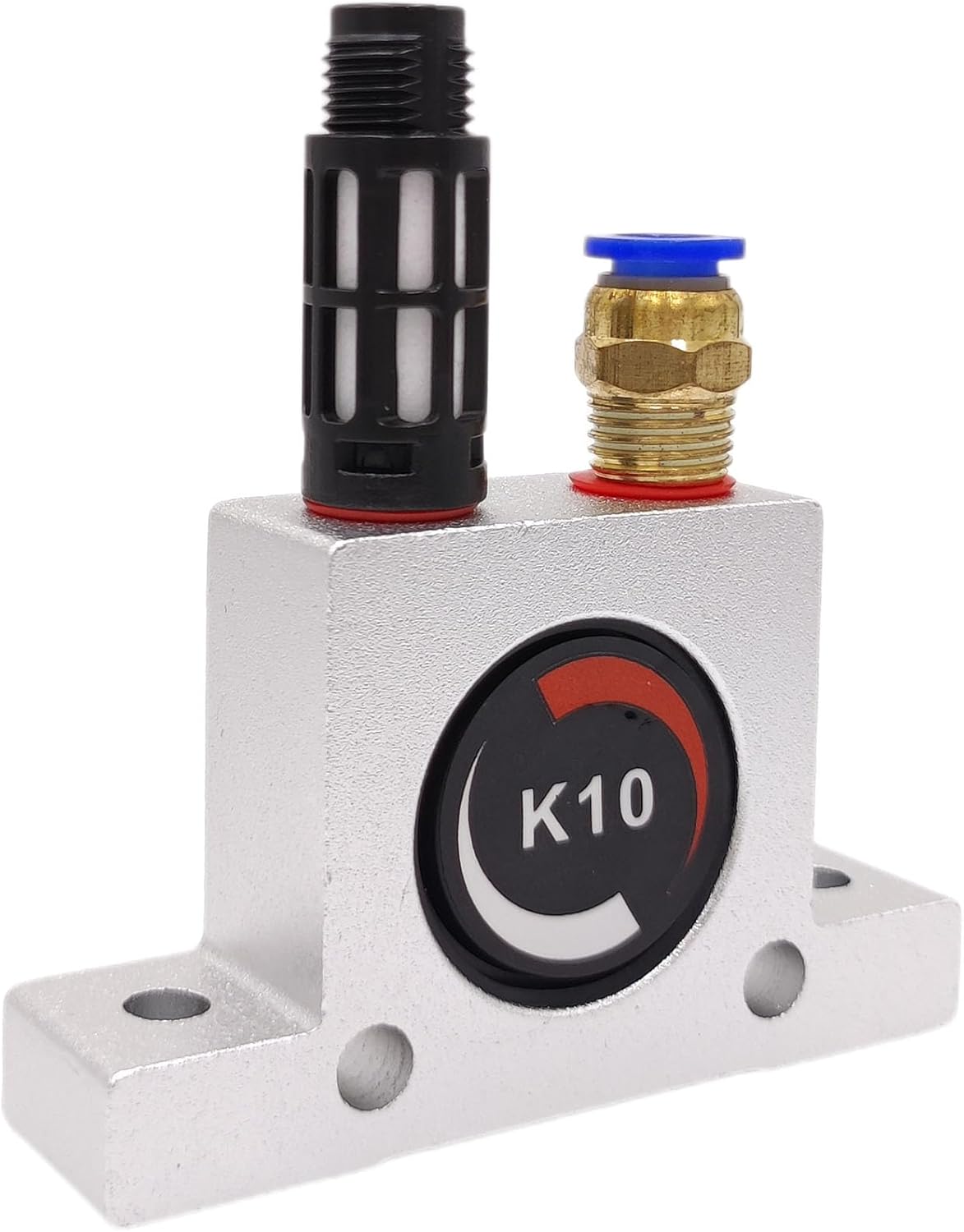 (2-Pack) K10 K 1/4'' Industrial Pneumatic Turbine Ball Vibrator, Thread Pneumatic Vibrator Power Concrete Vibrator Ball Type Aluminum Alloy Air Turbine Oscillator with Silencer