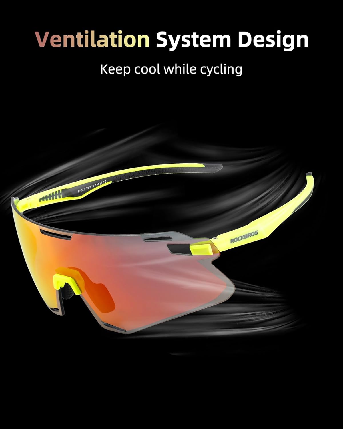 ROCKBROS Cycling Glasses for Men - UV Protection Bike Sunglasses for Sports, Running, MTB - Image 3