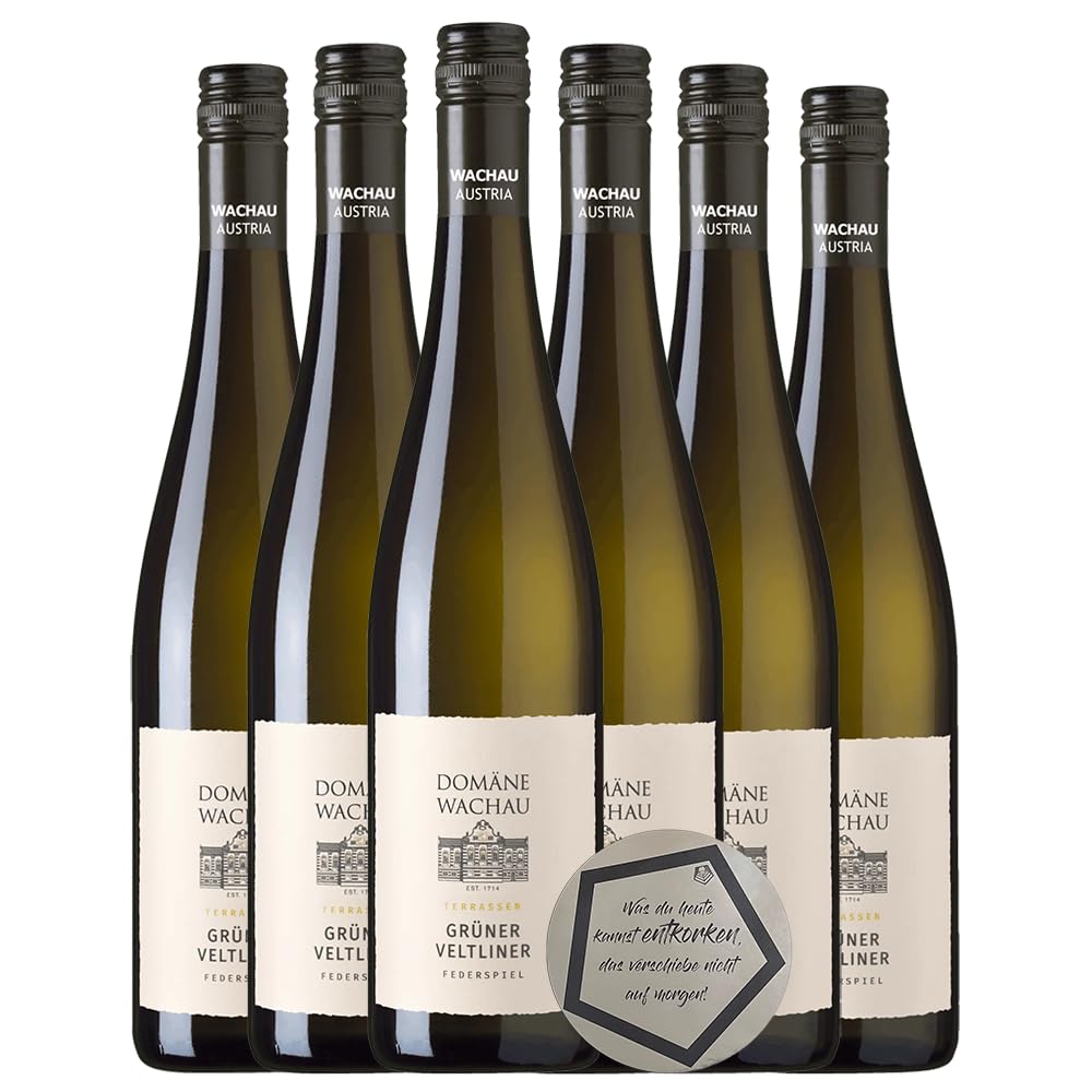 6 Flaschen Domäne Wachau - Grüner Veltliner Federspiel Terrassen Wachau DAC 2025 0.75 l inkl. LOVEVINO Silver Button Sticker