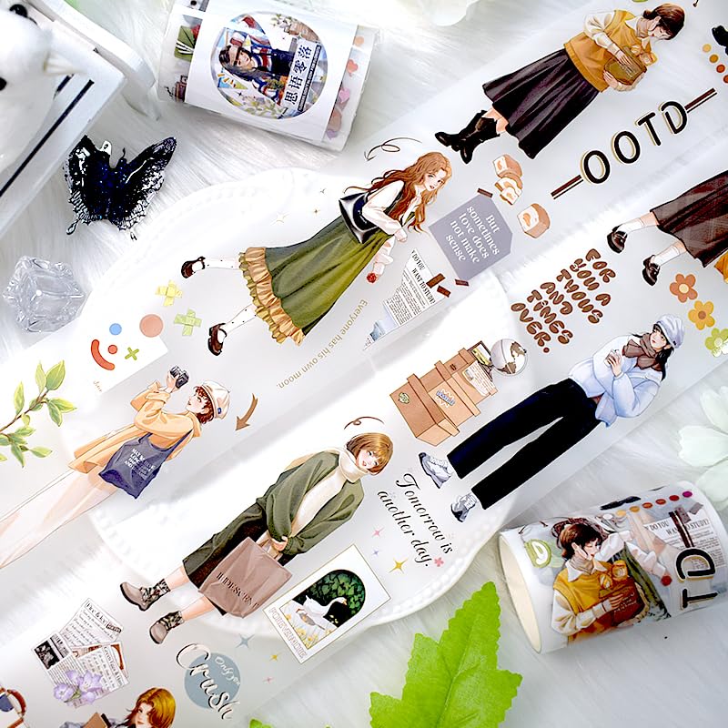 Image of New Popular PET Tape Modern Girls Collage Glossy Washi Tape for Decoration Small Fresh Flower Materials (90719)